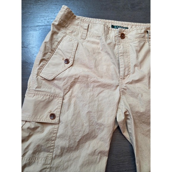 Lauren Ralph Lauren Women's Khaki Cargo Capris Size 8 Adjustable Hem - Picture 3 of 7